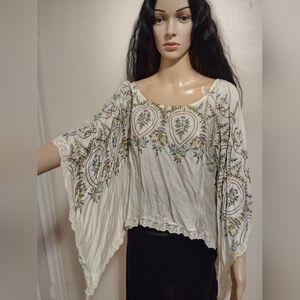 Free People Silky Peasant Top, Size L